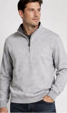 Cremieux Mens Reversible Quarter Zip Pullover Sweater Gray Long Sleeve XL